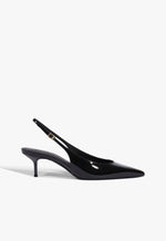Paola Mid Patent Leather Pump 5 Black Patent - Schutz Shoes