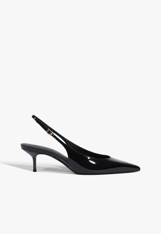 Paola Mid Patent Leather Pump 5 Black Patent - Schutz Shoes