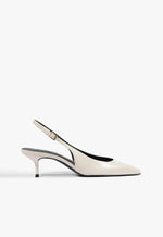Paola Mid Leather Pump 5 Sugar White Leather - Schutz Shoes