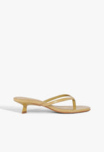 Carolyn Leather Sandal 5 Ecru Olive Leather - Schutz Shoes