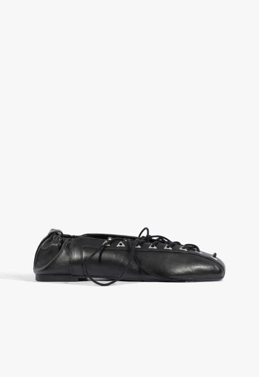 Lola Leather Flat 5 Black Leather - Schutz Shoes