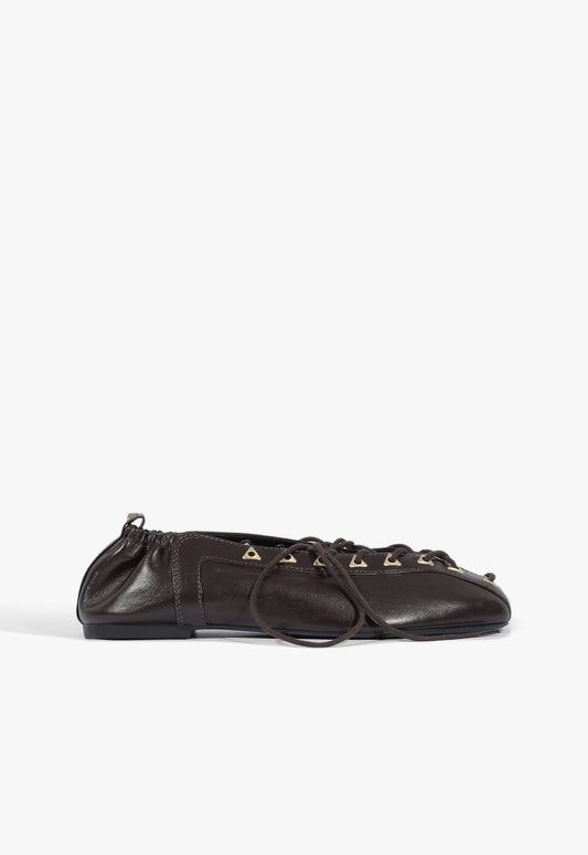 Lola Leather Flat 5 Maplewood Leather - Schutz Shoes
