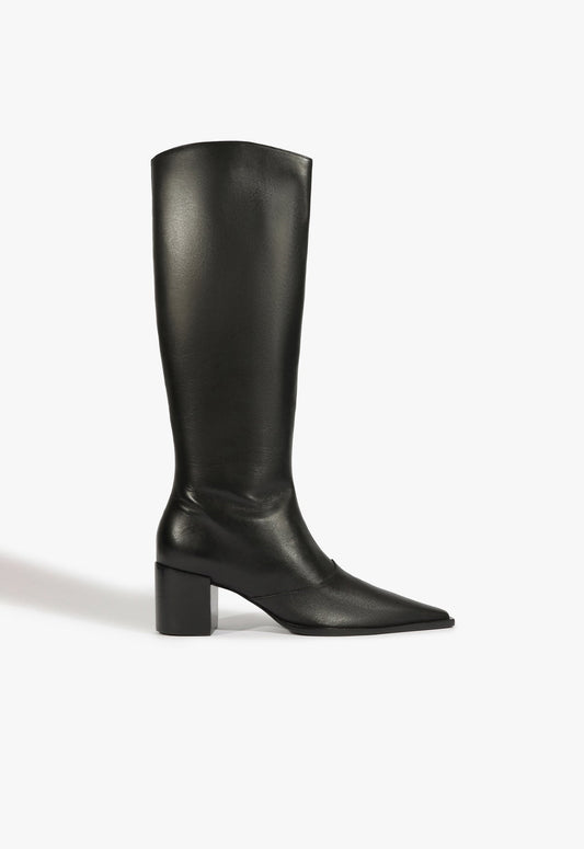 Raffaela Up Mid Boot 5 Black Atanado Leather - Schutz Shoes