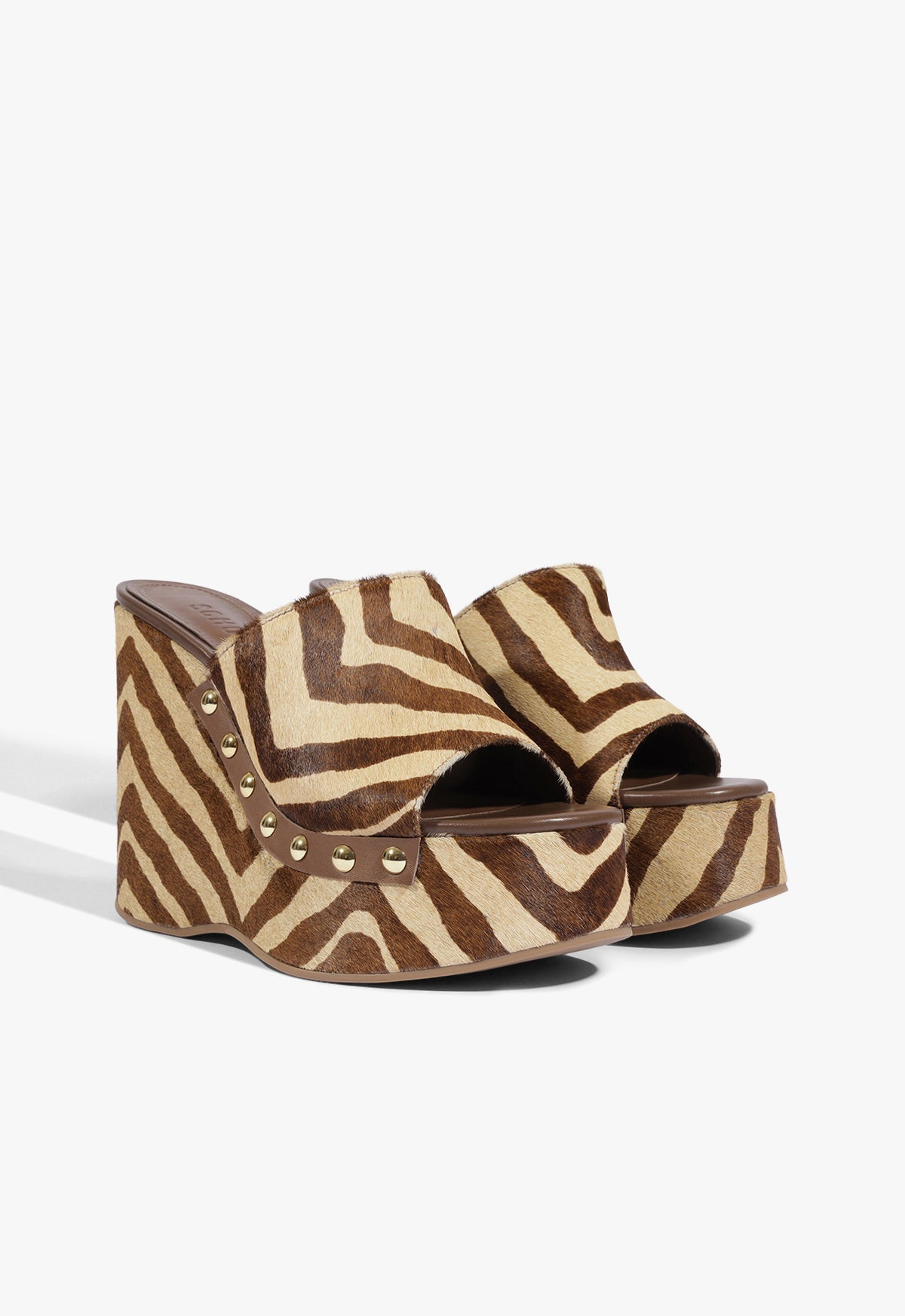 Dalle Studs Animal Print Leather Sandal - Schutz Shoes