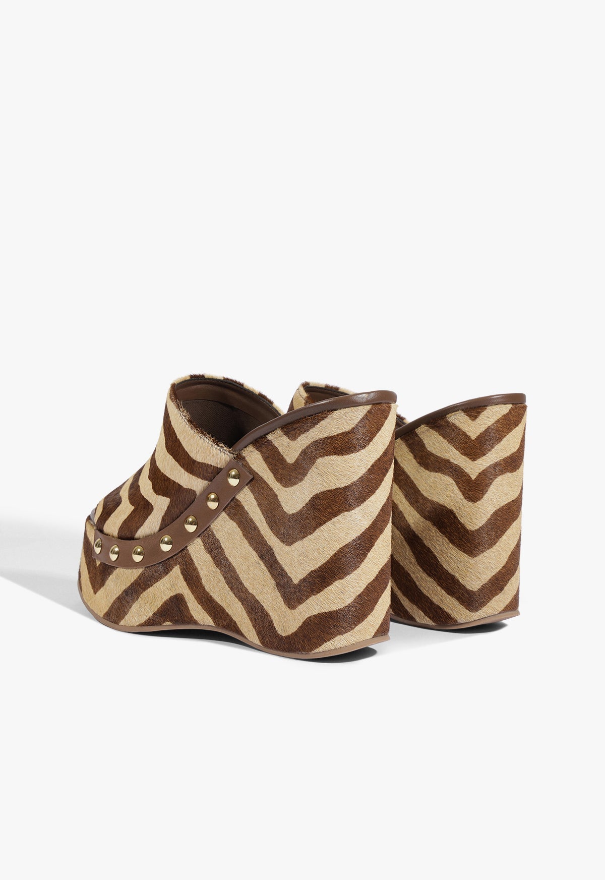 Dalle Studs Animal Print Leather Sandal - Schutz Shoes