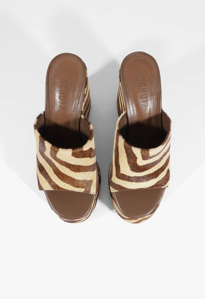 Dalle Studs Animal Print Leather Sandal - Schutz Shoes