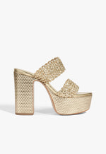 Aberdeen Platform Sandal 5 Platinum Metallic Synthetic - Schutz Shoes