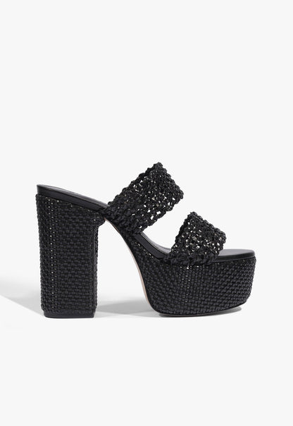 Aberdeen Platform Sandal 5 Black Synthetic - Schutz Shoes