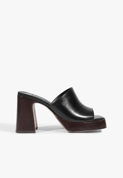 Rowan Leather Platform Sandal 5 Black Leather - Schutz Shoes
