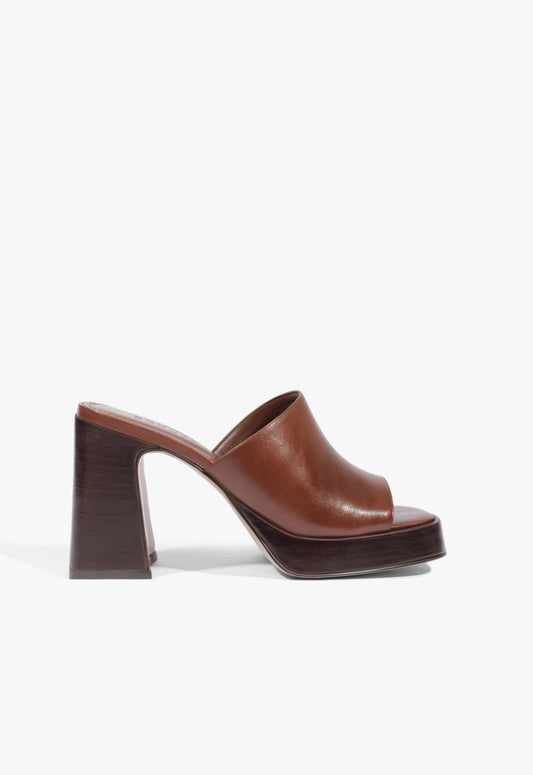 Rowan Leather Platform Sandal 5 Warm Toffee Leather - Schutz Shoes