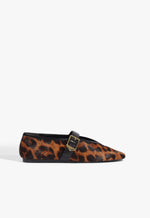 Vick Buckle Calf Hair Ballet Flat 5 Animal Print Hair Calf - Schutz Shoes