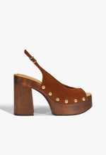 Rose Sling Platform Sandal 5 Brown Suede - Schutz Shoes