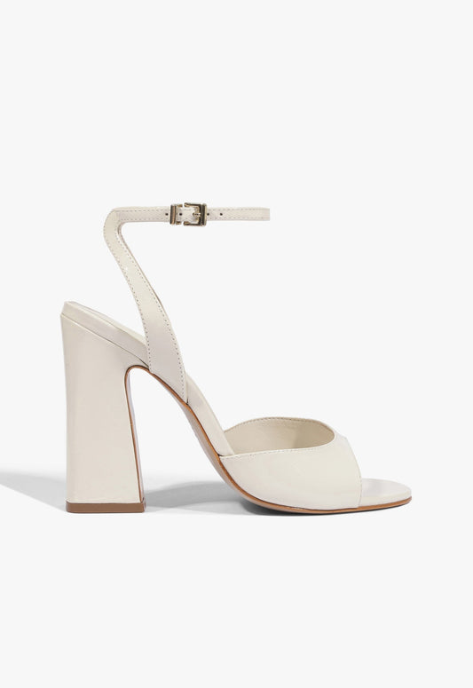 Harriet Patent Sandal 5 Sugar White Leather - Schutz Shoes