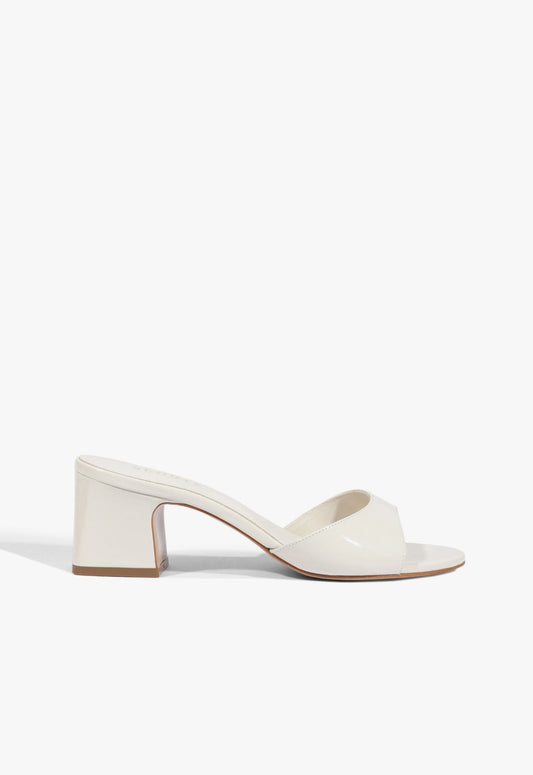 Harriet Mid Mule Patent Sandal 5 Sugar White Leather - Schutz Shoes