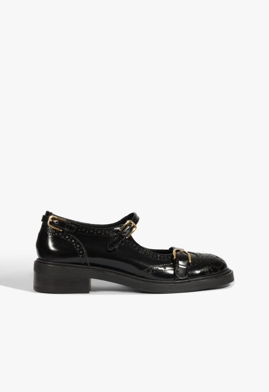 Dafne Leather Flat 5 Black Leather - Schutz Shoes