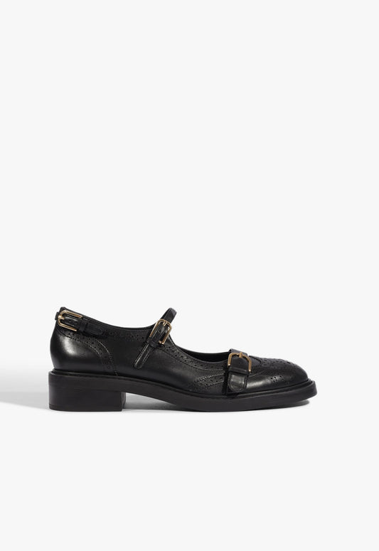 Dafne Leather Flat 5 Black Leather - Schutz Shoes