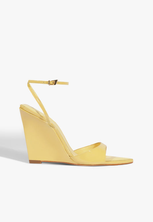 Elodie Wedge Patent Sandal 5 New Yellow Patent - Schutz Shoes