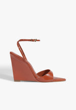Elodie Wedge Patent Sandal 5 Sunset Ochre Patent - Schutz Shoes
