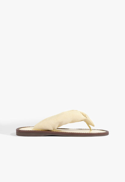 Aurea Casual Suede Sandal 5 Egg Shell Suede - Schutz Shoes