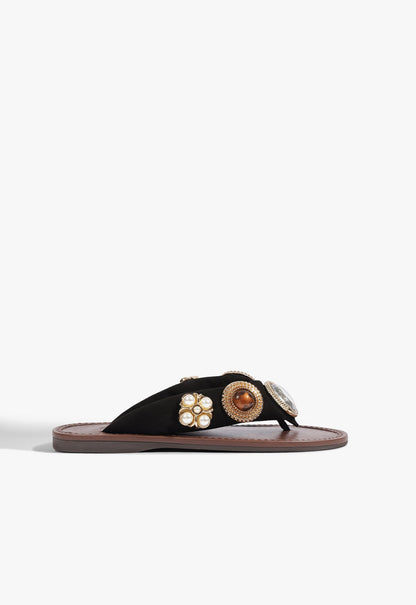 Aurea Suede Sandal 5 Black Suede - Schutz Shoes