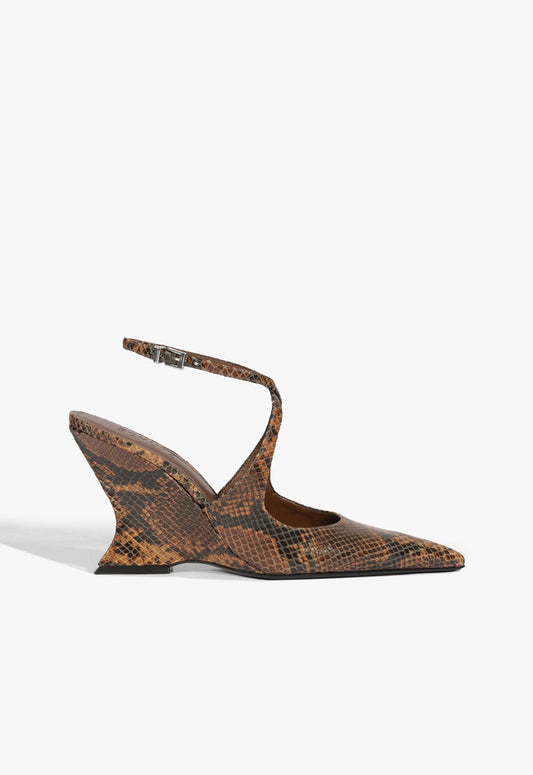 Siena X Pump 5 Pecan Brown Snake - Schutz Shoes