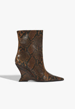 Siena Bootie 5 Pecan Brown Snake - Schutz Shoes