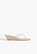 Roslyn Raffia Wedge Sandal 5 Beige Synthetic - Schutz Shoes