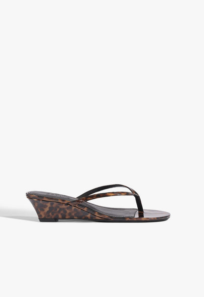 Roslyn Wedge Tortoise Sandal 5 Brown Patent - Schutz Shoes