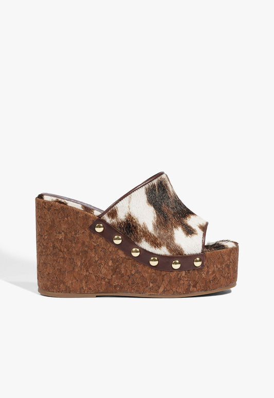 Stephie Sandal 5 Warm Toffee Hair Calf - Schutz Shoes