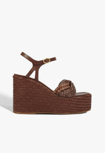 Serena Woven Sandal 5 Root Brown Leather - Schutz Shoes