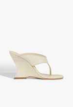 Maya Raffia Wedge Sandal 5 Off White Synthetic - Schutz Shoes