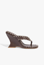 Maya Sewing Leather Sandal 5 Chestnut Brown Leather - Schutz Shoes