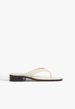 Arya Mid Leather Sandal 5 Egg Shell Leather - Schutz Shoes