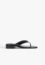 Arya Mid Leather Sandal 5 Black Leather - Schutz Shoes