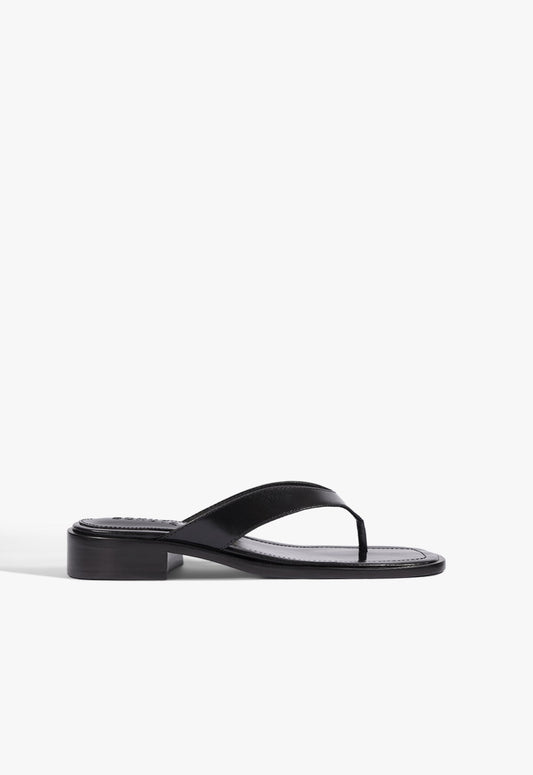 Arya Mid Leather Sandal 5 Black Leather - Schutz Shoes