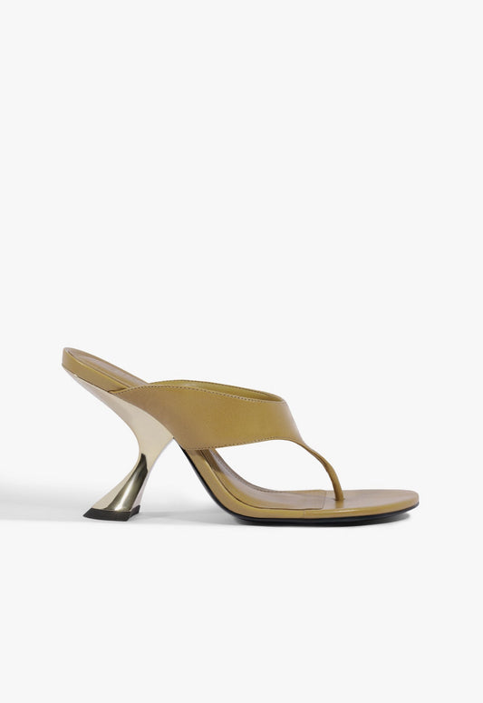 Broadway Leather Sandal 5 Beige Leather - Schutz Shoes