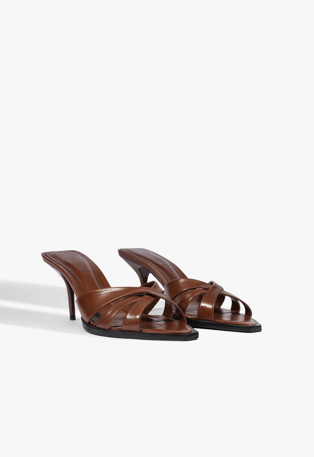 Keefa Leaf Mule Leather Sandal - Schutz Shoes