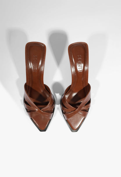 Keefa Leaf Mule Leather Sandal - Schutz Shoes