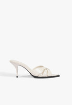 Keefa Leaf Mule Leather Sandal 5 Sugar White Leather - Schutz Shoes