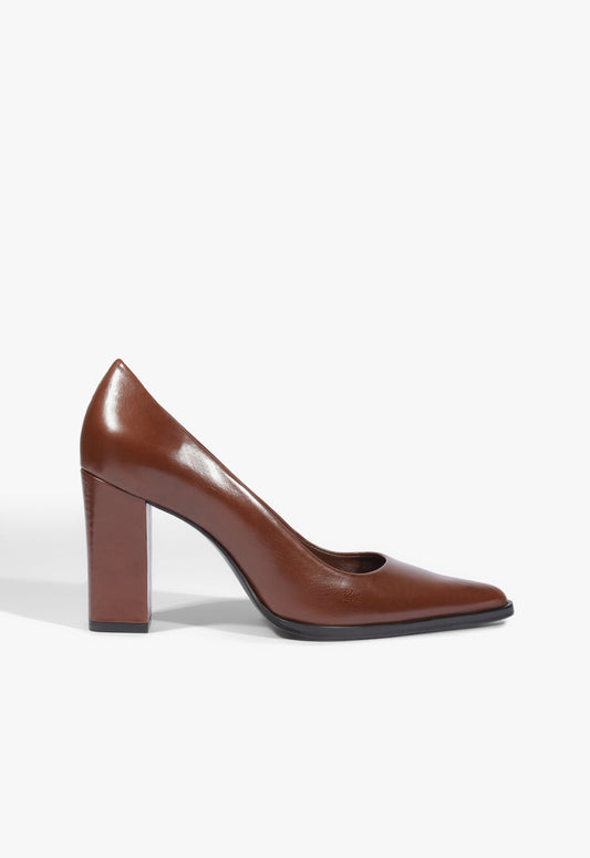 Eleanor Welt Leather Pump 5 Warm Toffee Leather - Schutz Shoes