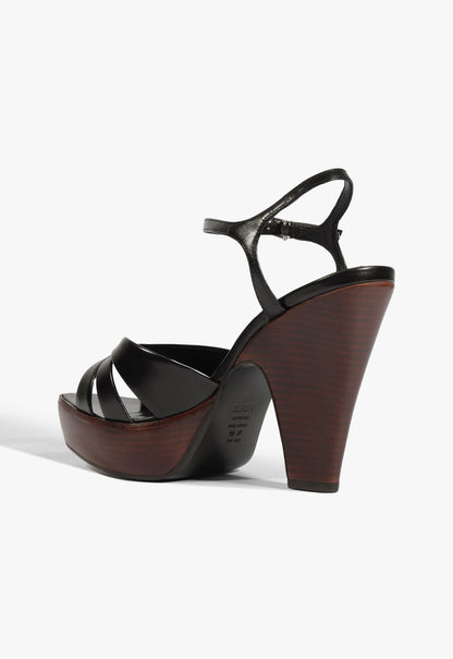 Keefa Wood Platform Leather Sandal - Schutz Shoes