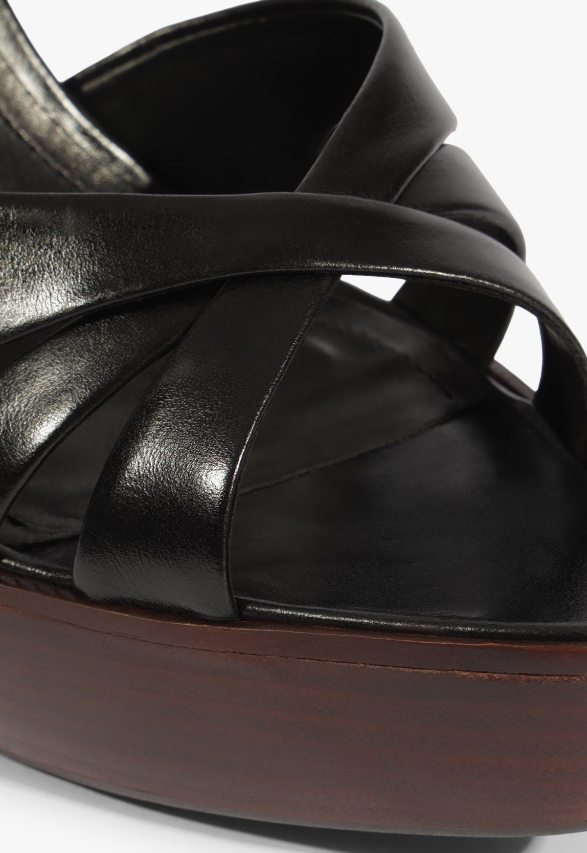 Keefa Wood Platform Leather Sandal - Schutz Shoes
