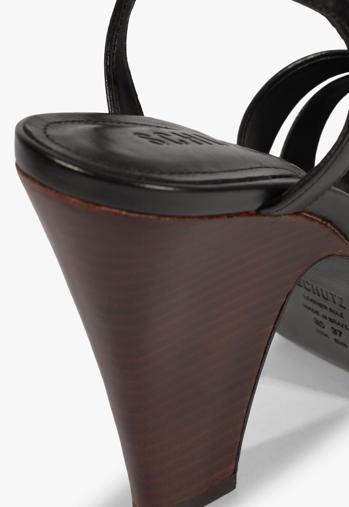 Keefa Wood Platform Leather Sandal - Schutz Shoes