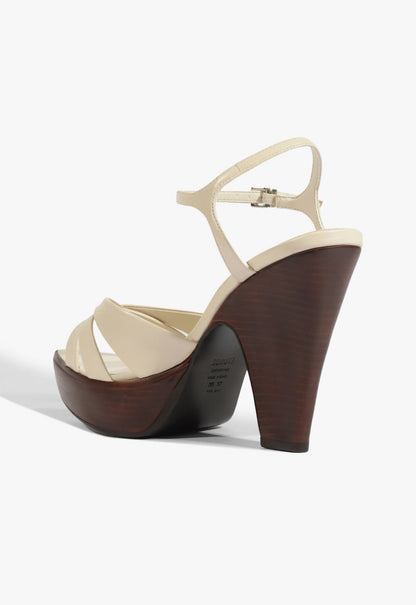 Keefa Wood Leather Platform Sandal - Schutz Shoes