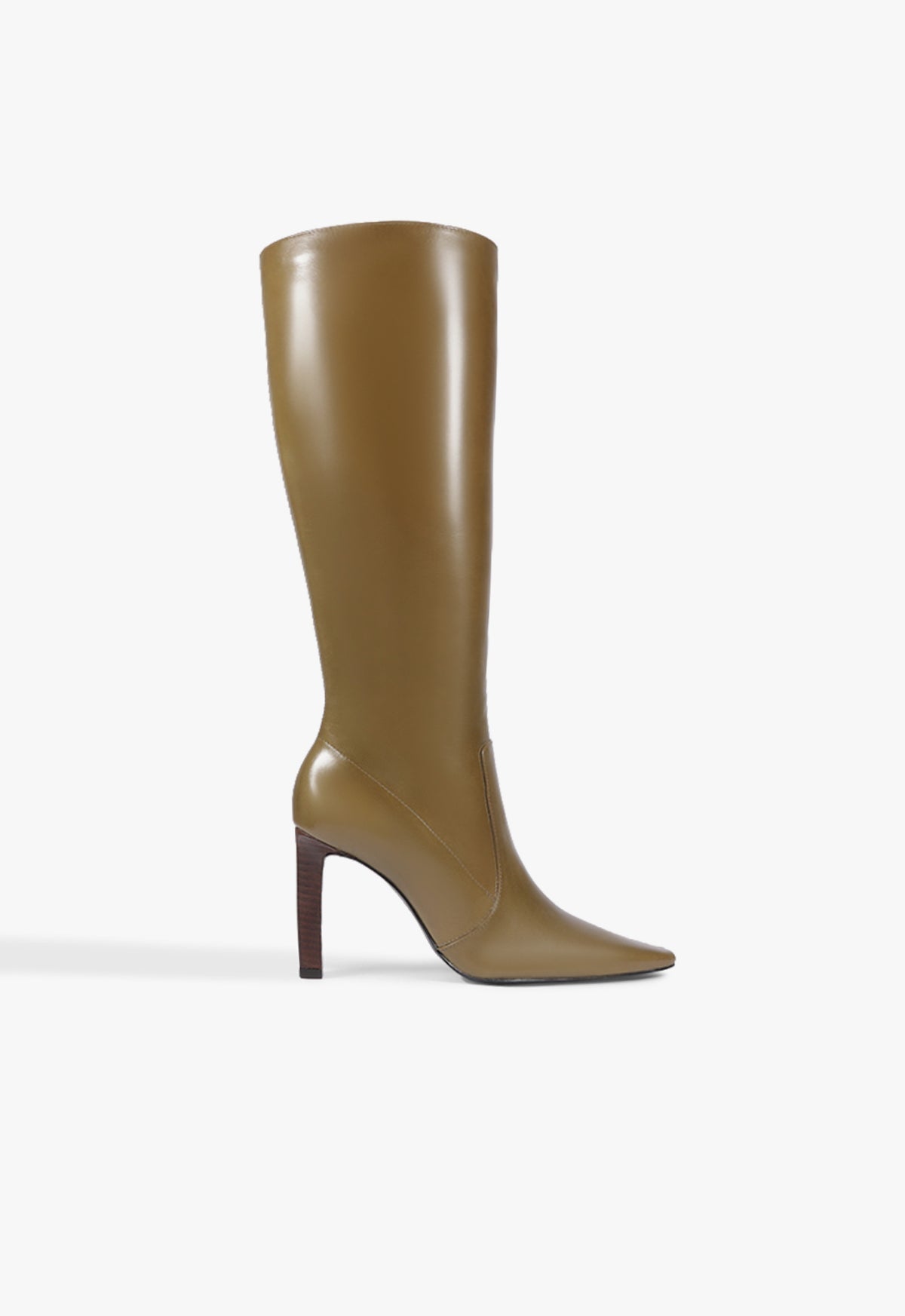 Ulla Up Leather Boot 5 Dried Olive Leather - Schutz Shoes