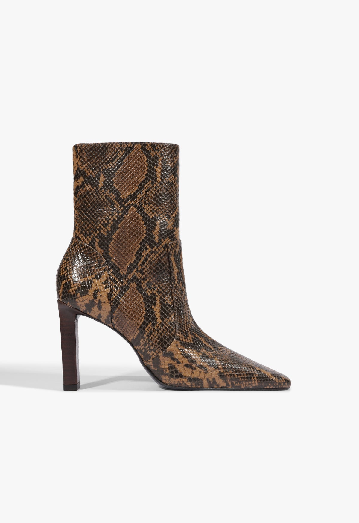 Ulla Leather Bootie 5 Pecan Brown Snake - Schutz Shoes