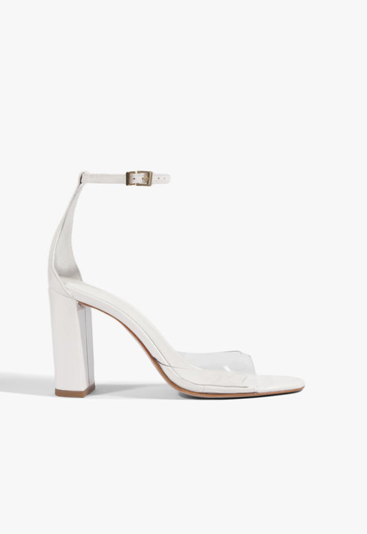 Scarlett Block Vinyl Patent Sandal 5 White Patent - Schutz Shoes