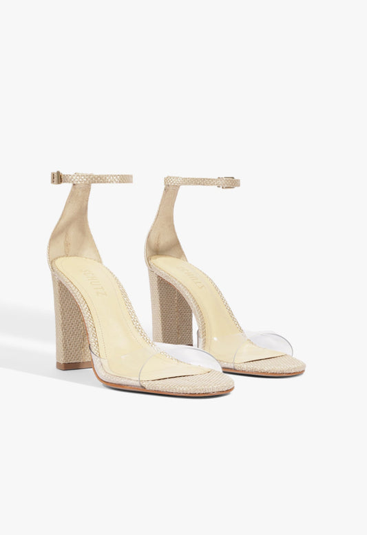 Scarlett Block Vinyl Raffia Sandal - Schutz Shoes