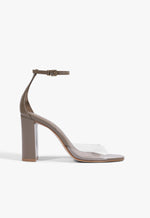 Scarlett Block Vinyl Patent Sandal 5 Gray Rock Patent - Schutz Shoes
