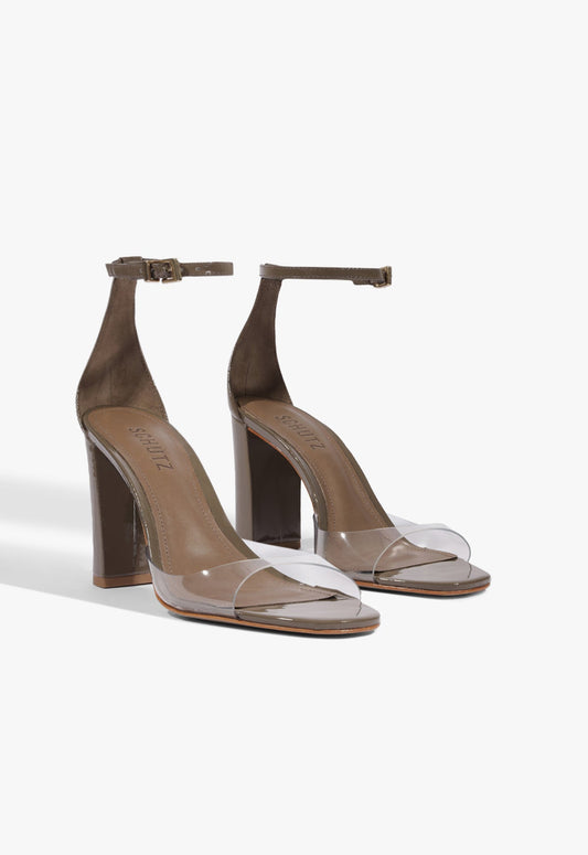 Scarlett Block Vinyl Patent Sandal - Schutz Shoes